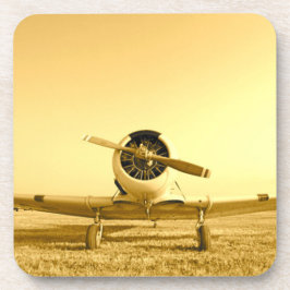 Dessous-de-verre Avion jaune doré