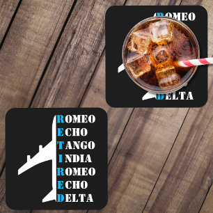 Dessous-de-verre Avion Retraité Alphabet Phonétique OtAN Aviation