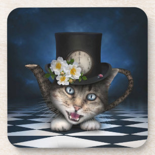 Dessous-de-verre Awesome Mad Hatter Teapot Chat Conception Whimsica