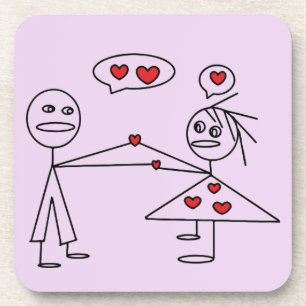 Dessous-de-verre Baguette mignonne et romantique Figure Couple en a