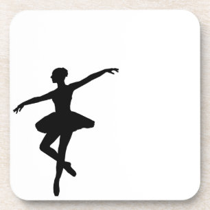 Dessous-de-verre Ballet simple Ballerina noir blanc