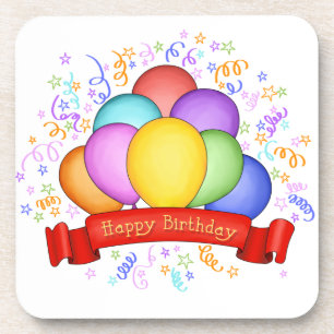 Dessous-de-verre Ballons d'anniversaire et ensemble de Dessous de v