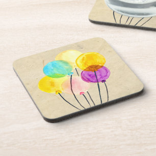 Dessous-de-verre Ballons d'aquarelle pastel mignons