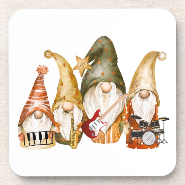 Dessous-de-verre Bande de 4 pièces Gnome sur un (Devant)