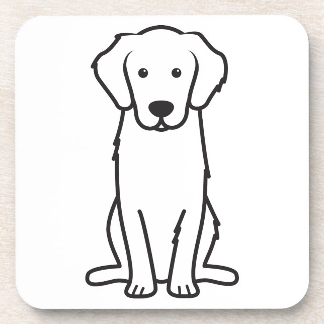 Dessous-de-verre Bande dessinée de chien de golden retriever (Devant)