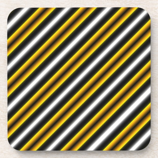 Dessous-de-verre Bandes arc-en-ciel blanc jaune (Devant)