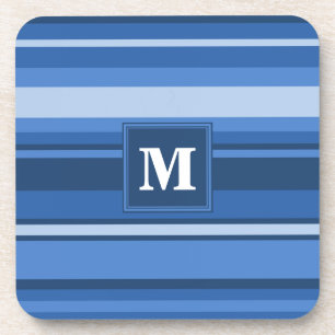 Dessous-de-verre Bandes bleu monogramme