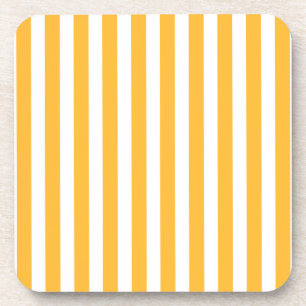 Dessous-de-verre Bandes de bonbons jaune et blanc ensoleillé
