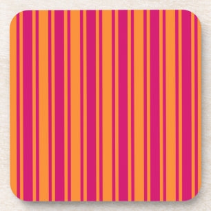 Dessous-de-verre Bandes de bonbons rose et orange