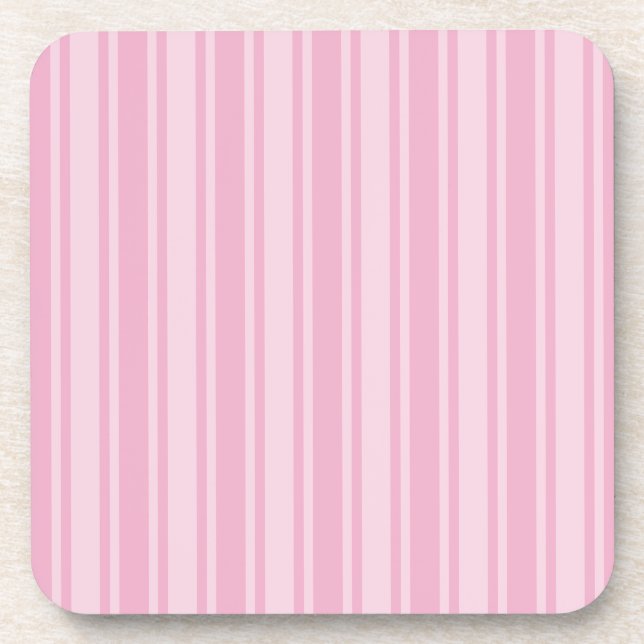 Dessous-de-verre Bandes de bonbons rose pâle (Devant)