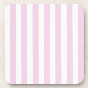 Dessous-de-verre Bandes de bonbons rose pâle et blanc
