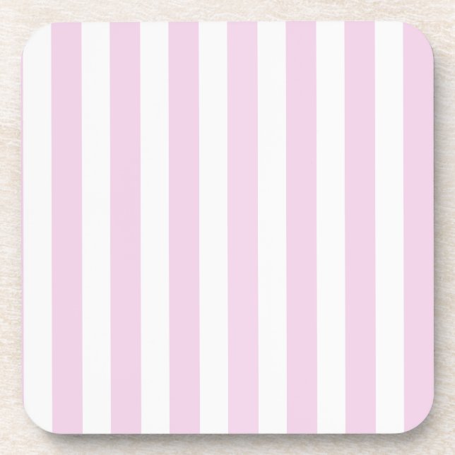 Dessous-de-verre Bandes de bonbons rose pâle et blanc (Devant)