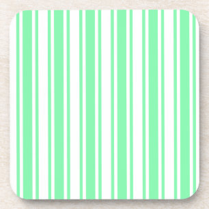 Dessous-de-verre Bandes de bonbons vert et blanc pastel