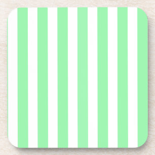 Dessous-de-verre Bandes de bonbons vertes et blanches