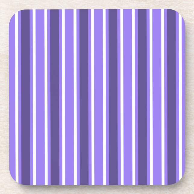 Dessous-de-verre Bandes de bonbons violettes et blanches (Devant)