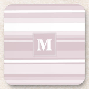 Dessous-de-verre Bandes de quartz roses monogrammes