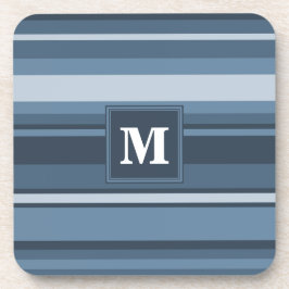 Dessous-de-verre Bandes gris monogramme