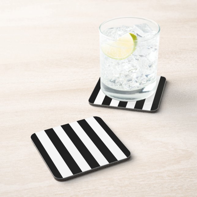 Dessous-de-verre Bandes noires et blanches, Motif rayé, Lignes (Côté Droit)