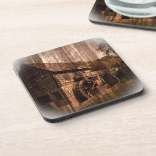 Dessous-de-verre Barn Wood farmhouse mill water wheel