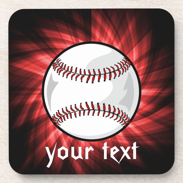 Dessous-de-verre Baseball rouge (Devant)