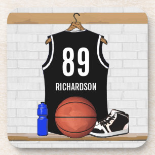 Dessous-de-verre Basket-ball noir et blanc du Jersey