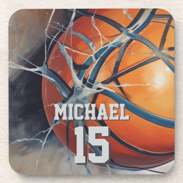 Dessous-de-verre Basket-ball Votre nom (Devant)
