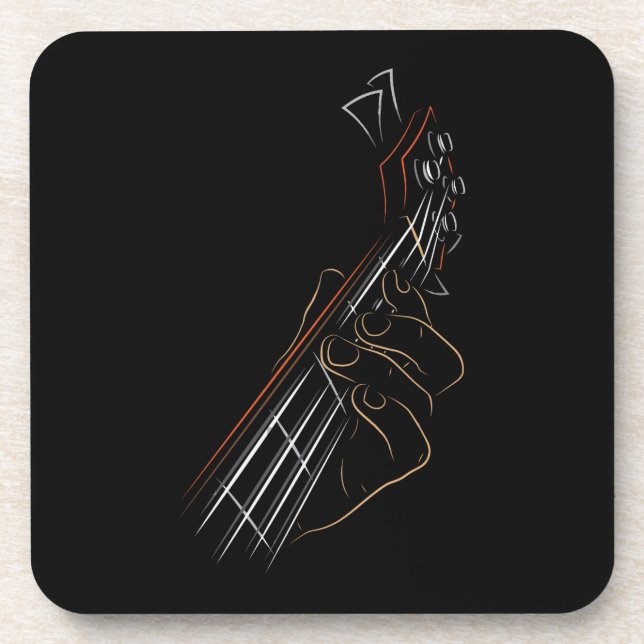 Dessous-de-verre Basse Guitare Lecteur Musique Guitariste Musicien  (Devant)