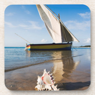 Dessous-de-verre Bateau à voile et Shell   Mozambique, loge de