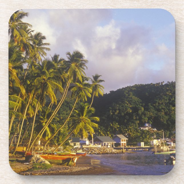 Dessous-de-verre Bateaux de pêche, Soufrière, Sainte-Lucie, Caraïbe (Devant)