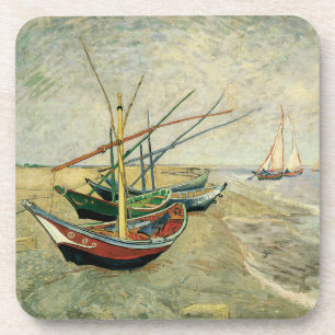 Dessous-de-verre Bateaux sur la plage de Saintes-Maries