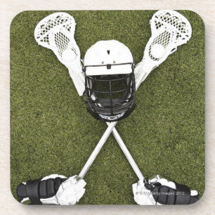 Dessous-de-verre Bâtons de lacrosse, gants, boules et casque de