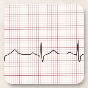 Dessous-de-verre Battement de coeur d'ECG sur le papier de