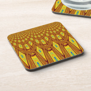 Dessous-de-verre Beau Golden Brown Africain Tribal Imprimé vecteur