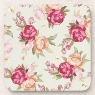 Dessous-de-verre Beau motif de pivoine couleur vert
