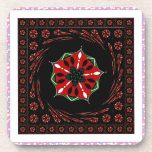 Dessous-de-verre Beau rose Bleu Blanc Coeurs d'amour Design