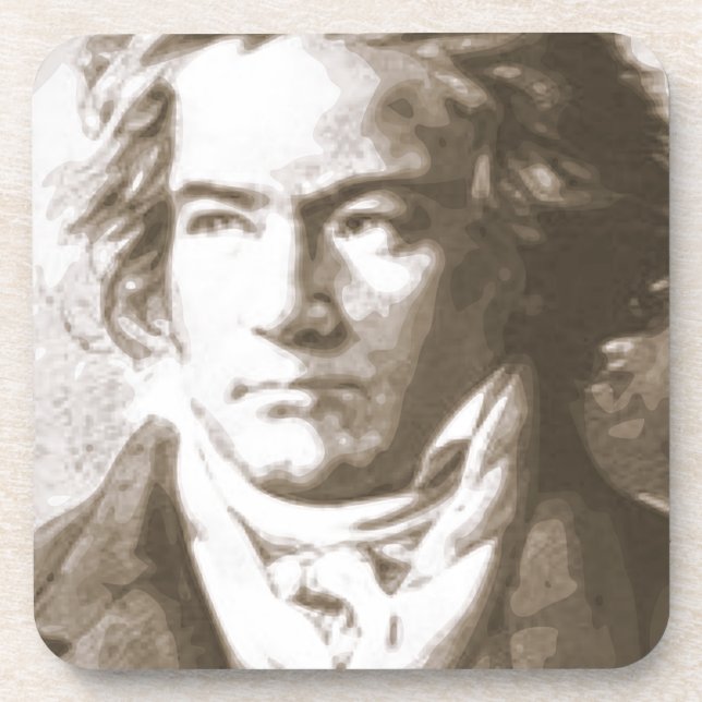 Dessous-de-verre Beethoven À Sepia (Devant)