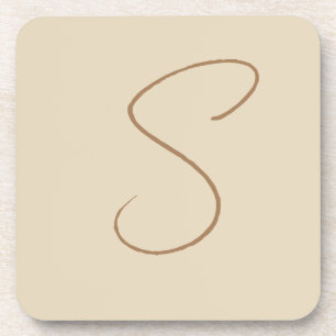 Dessous-de-verre Beige Classic manuscrit Monogramme initial