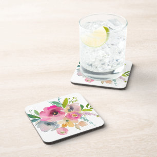 Dessous-de-verre Belle Aquarelle Florale Boho Pastel