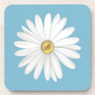 Dessous-de-verre Belle Fleur marguerite sur Turquoise Turquoise