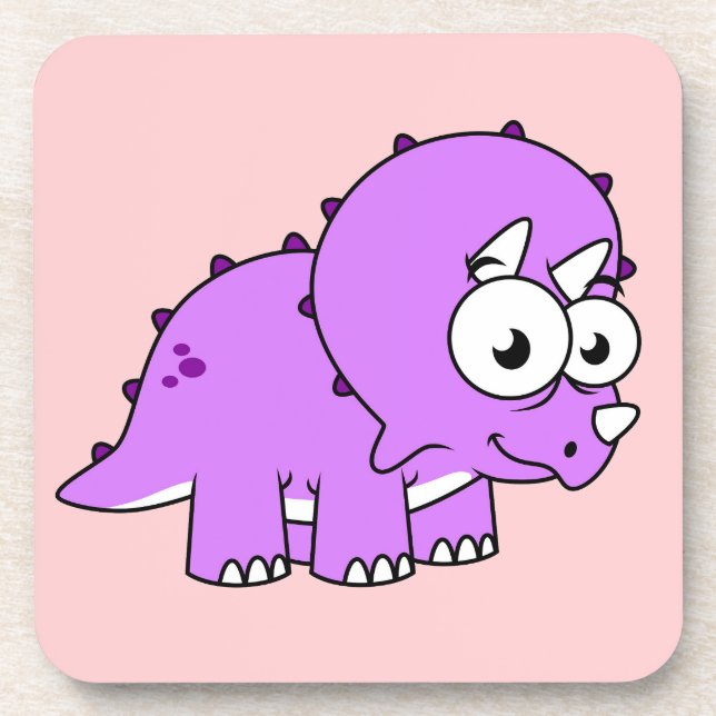 Dessous-de-verre Belle Illustration D'Un Tricératops. (Devant)