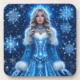 Dessous-de-verre Belle jeune fille de neige