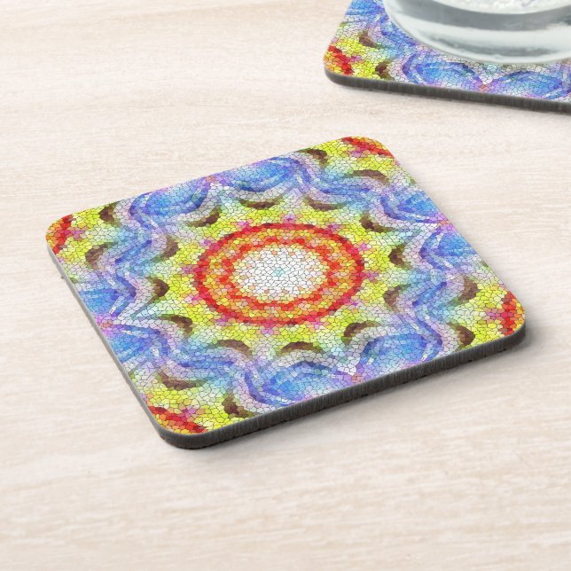 Dessous-de-verre Belle mosaïque brillante Carreaux soleil Fleur (Côté gauche)