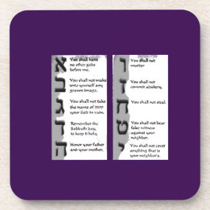 Dessous-de-verre Belle Tapisserie des Dix Commandements Hébreux