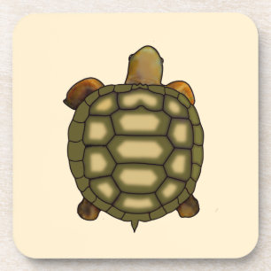 Dessous-de-verre Belle Tortue sur Champagne Léger Beige