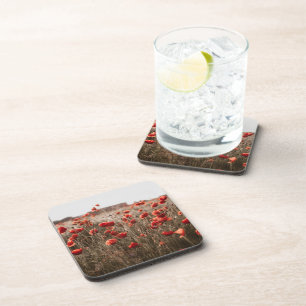 Dessous-de-verre belles fleurs de coquelicot