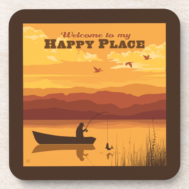 Dessous-de-verre Bienvenue À Mon Happy Place (Devant)