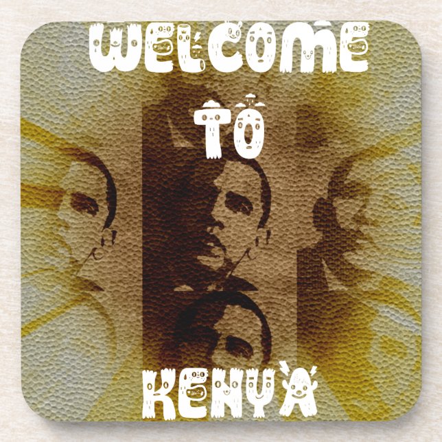 Dessous-de-verre Bienvenue au Kenya avec Obama Collage (Devant)