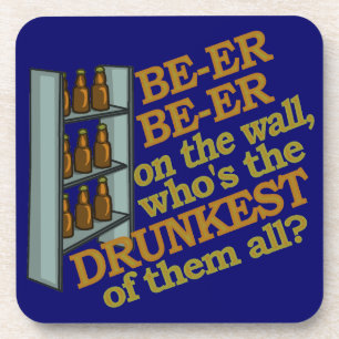 Dessous-de-verre Bière drôle sur le mur