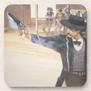 Dessous-de-verre "Bill sauvage" Hickok (1837-76) démontre sa marqu