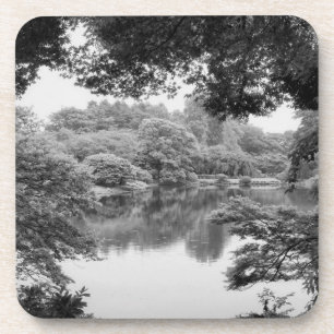Dessous-de-verre Black and white, cool, unique nature et lake